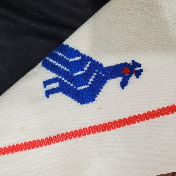 Hand Embroidered Table Runner Aztec Western Mexican Style Fringe Colorful - Picture 13 of 17